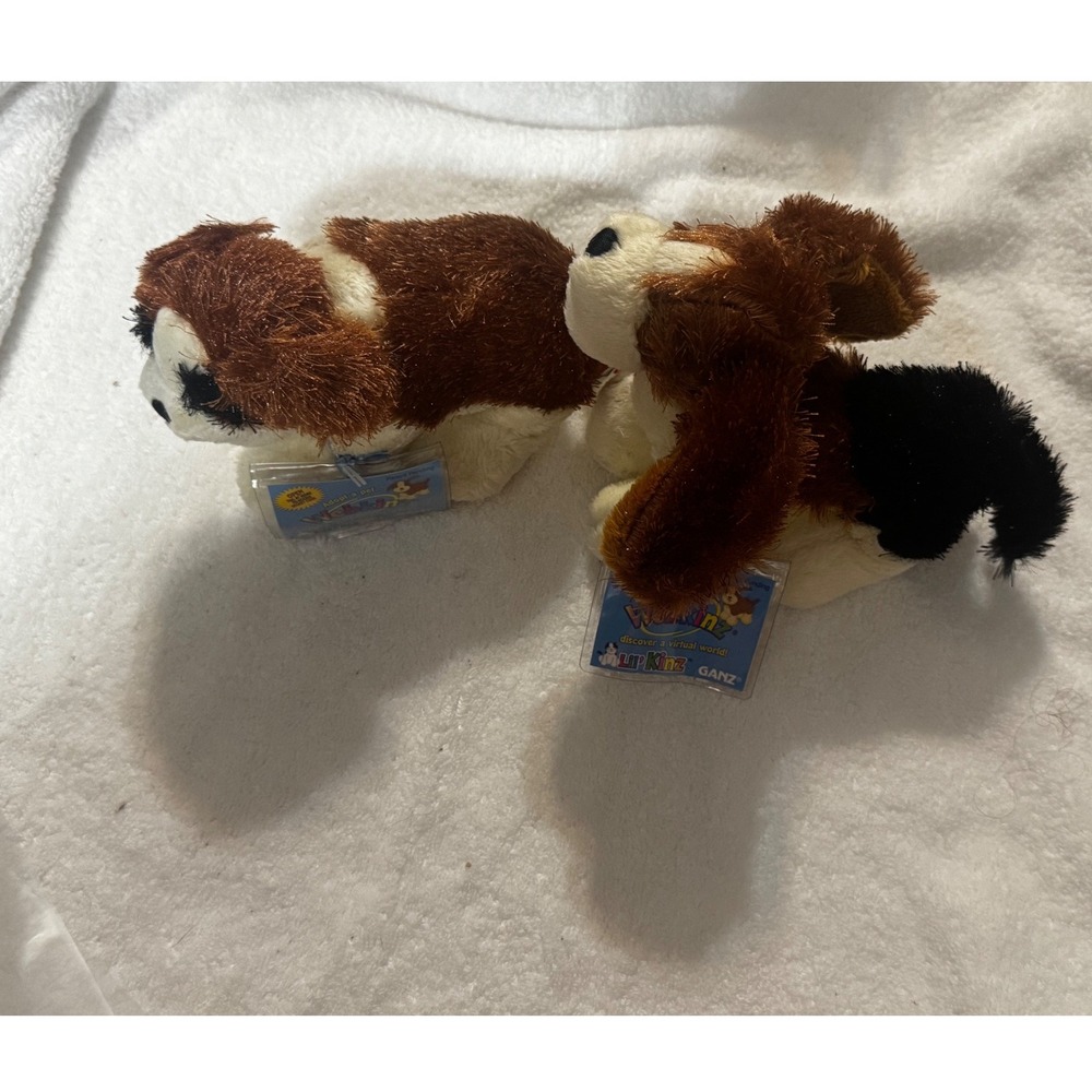 Webkinz Lil Kinz St Bernard HS012 and Basset Hound HS013 Plush NWT Sealed Codes